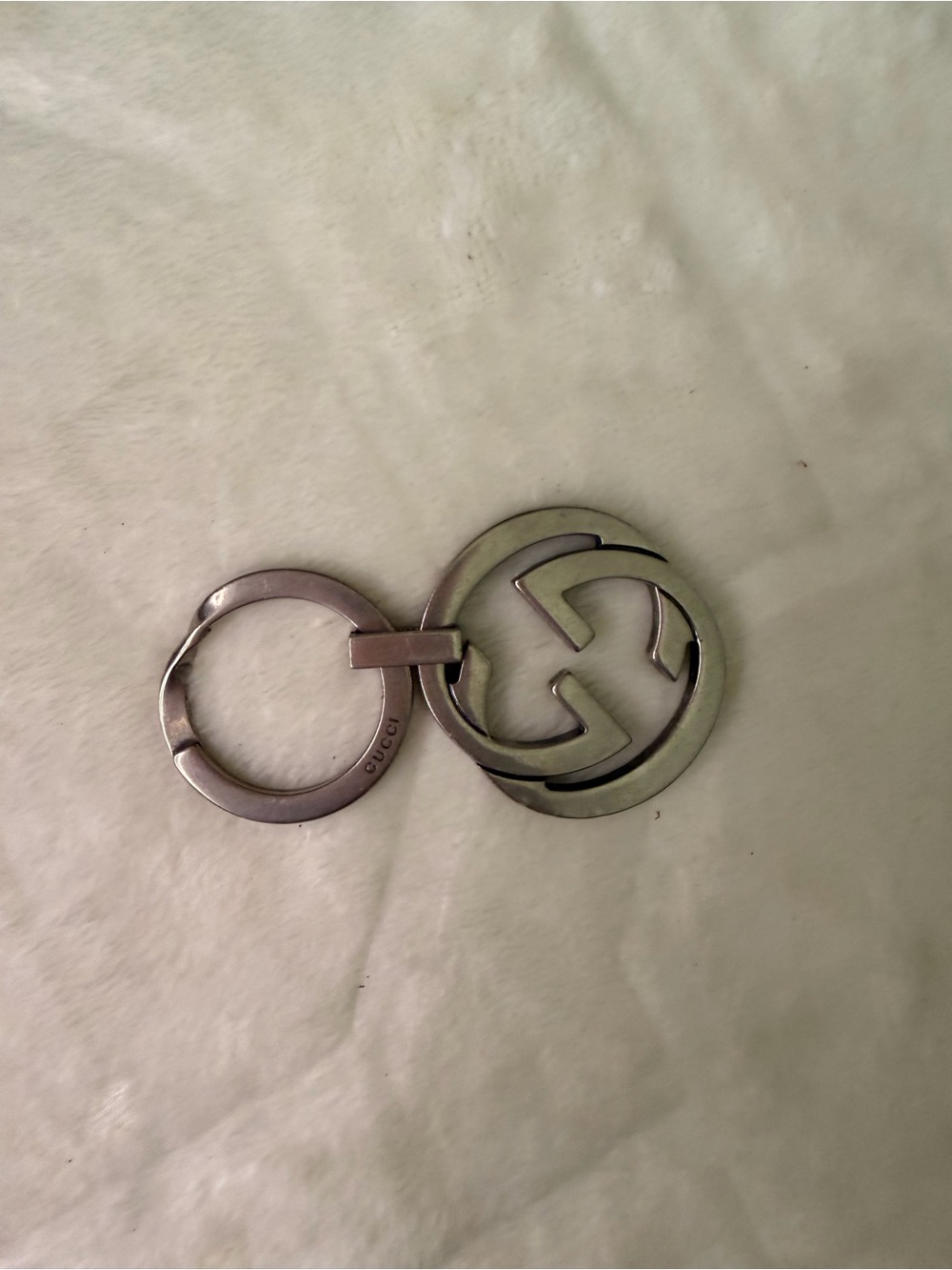 Gucci Silver Double G Metal Keyring